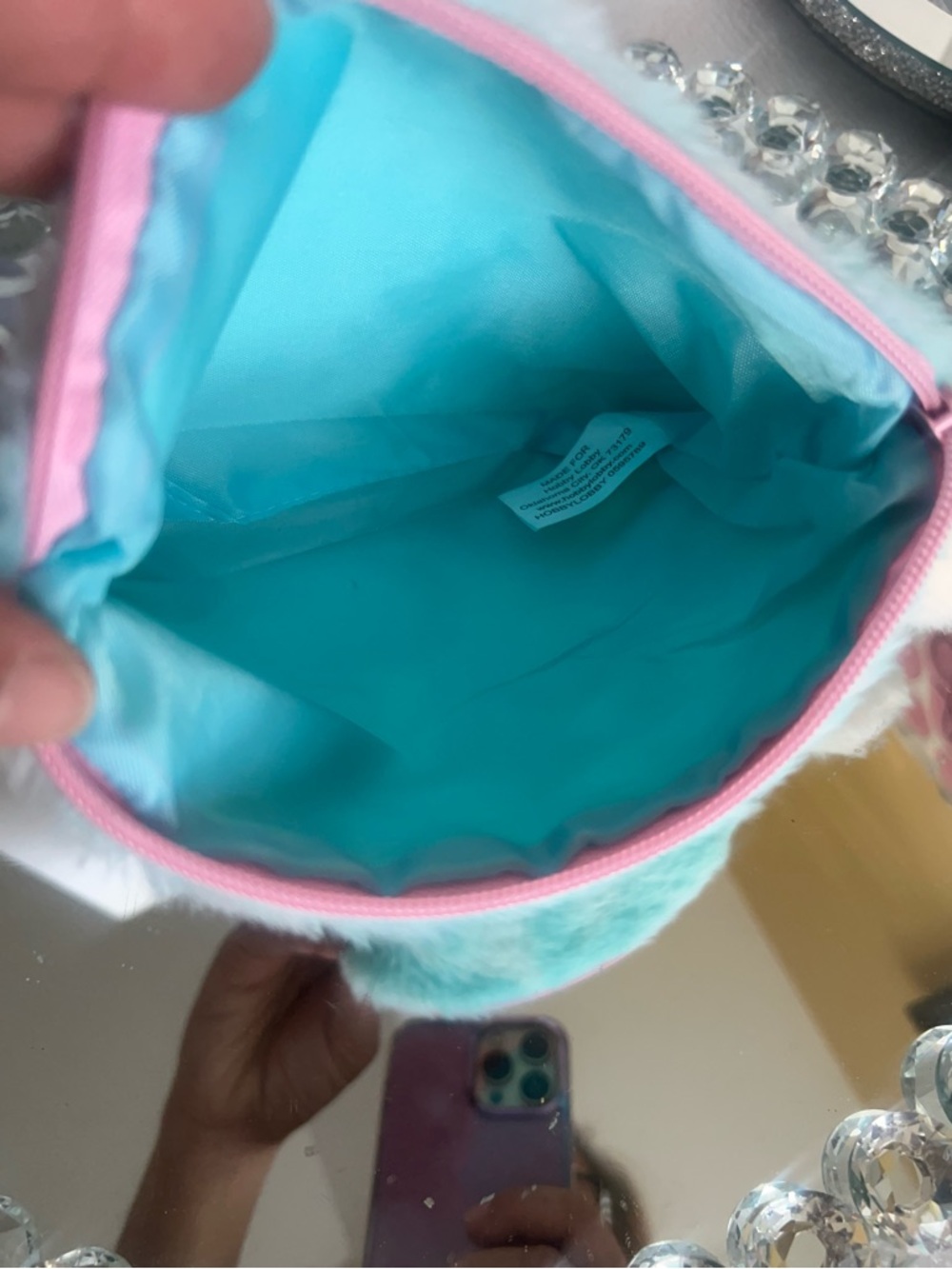 Estee Lauder Pink & Turquoise Sea Life canvas Cosmetic Pouch - Picture 6 of 8